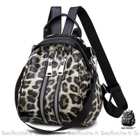 Sac à dos léopard femme mini - modèle Marron - Sac Roche ™
