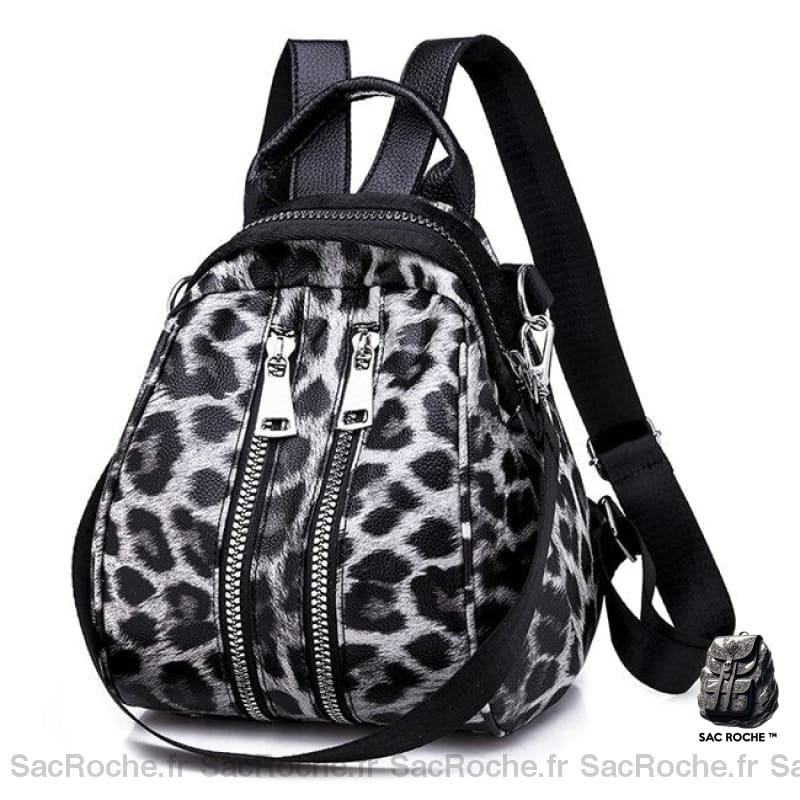 Petit sac à dos femme avec imprimé léopard