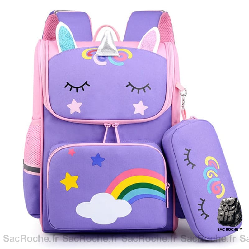 Sac À Dos Licorne École Maternelle Grande Capacité Violet Sacs Scolaire