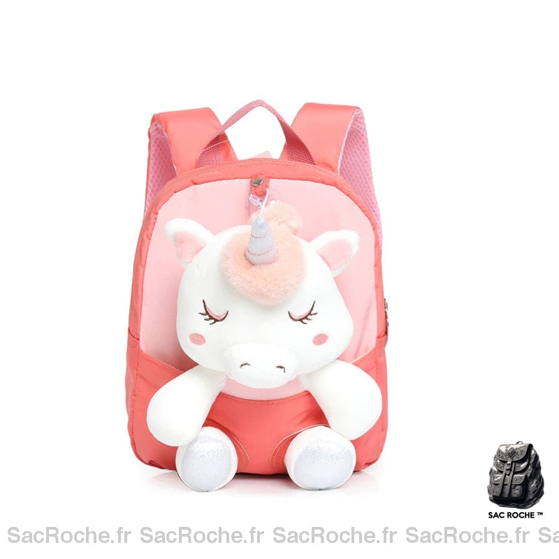 Sac à dos mignon de licorne endormie pour petites filles rose et blanc