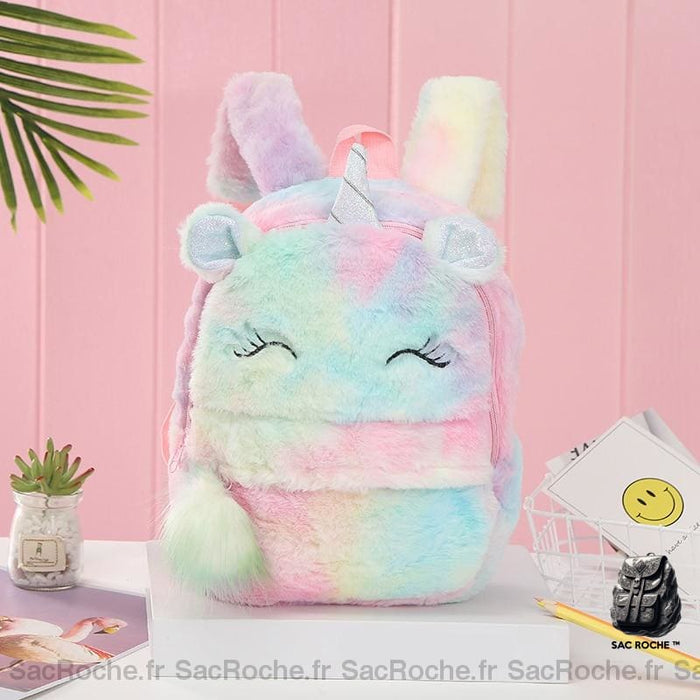 Sac à dos licorne en peluche pour fille - Rose - Sac à dos Animal en peluche