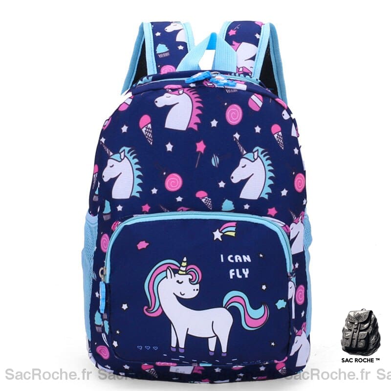 Sac à dos fille motif licorne - Bleu - Sac à dos scolaire Sac à dos pour enfants
