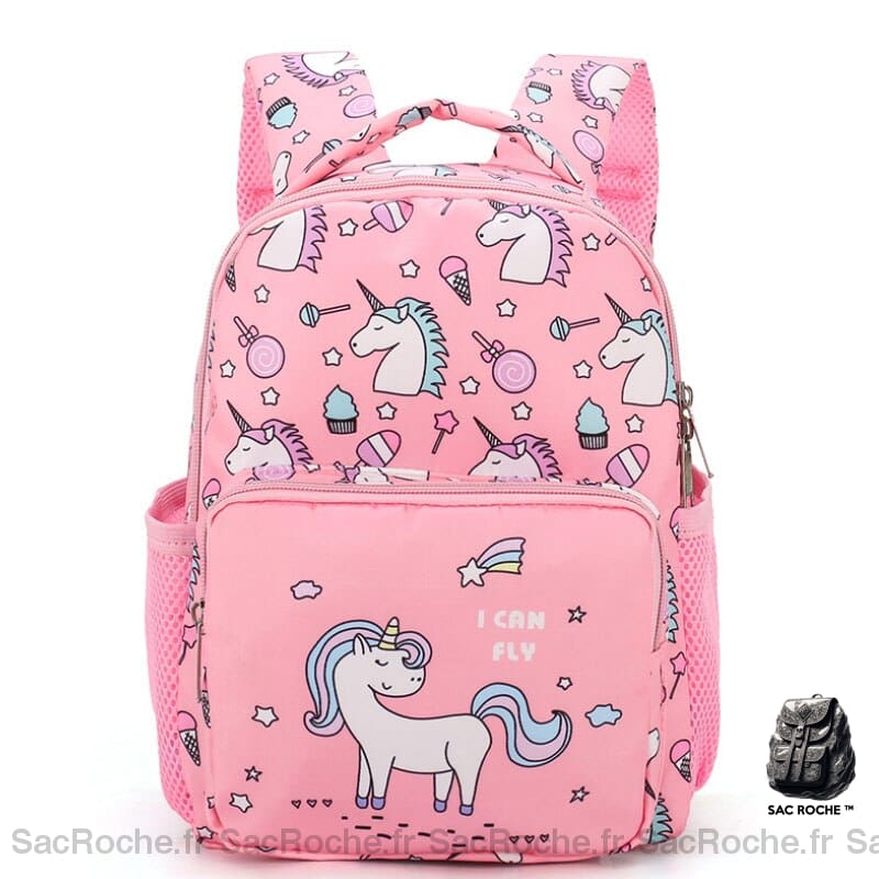 Sac à dos fille motif licorne - Rose - Sac à dos scolaire Sac à dos