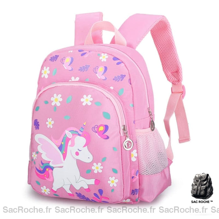 Sac à dos licorne avec fleurs rose
