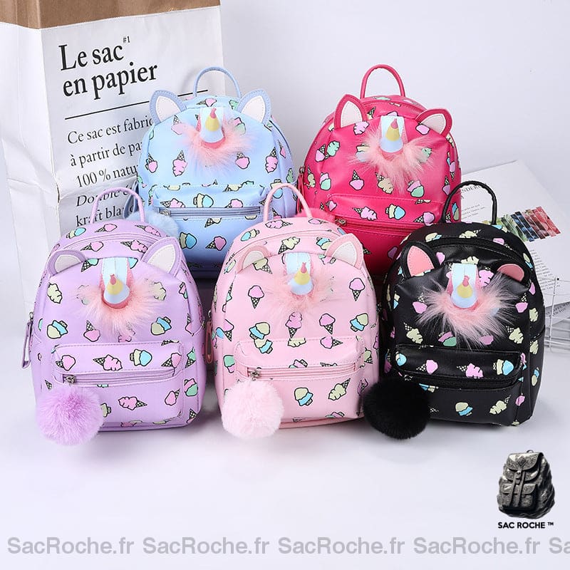 Sac À Dos Licorne Glace Cornet Mini Dos Enfant