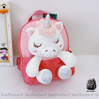 Sac à dos licorne peluche enfant - modèle Rouge - Sac Roche ™