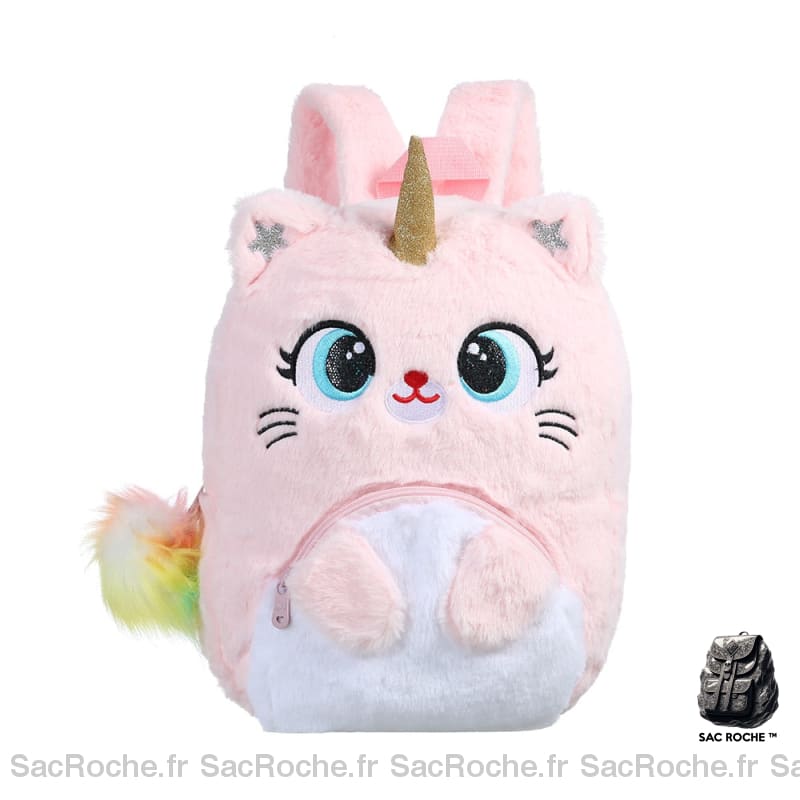 Sac à dos licorne doux pour enfants rose avec un fond blanc