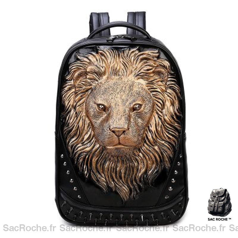 Sac à dos tête de lion en relief 3D - Marron - Sac à dos Sac à dos scolaire