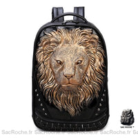 Sac à dos lion 3D relief - modèle Marron - Sac Roche ™