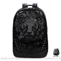 Sac à dos lion 3D relief - modèle Noir - Sac Roche ™