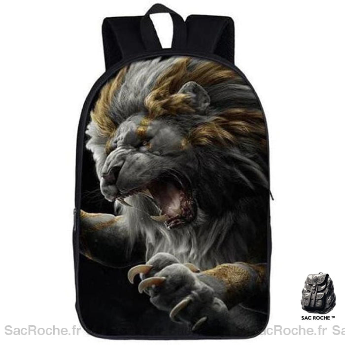 Sac À Dos Lion Personnalisé Énervé Noir Sacs Dos Personnalisés