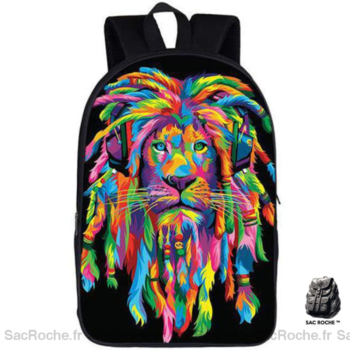 Sac À Dos Lion Rasta Personnalisé Noir Sacs Personnalisés