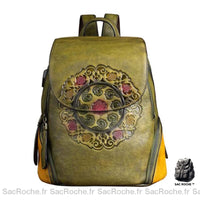 Sac à Dos Luxe Cuir Femme - modèle Vert - Sac Roche ™