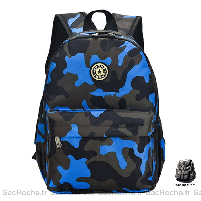 Sac À Dos Maternelle Camouflage Durable Bleu Sacs Scolaire