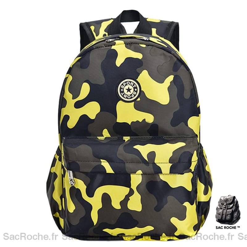 Sac À Dos Maternelle Camouflage Durable Jaune Sacs Scolaire