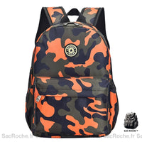 Sac à dos maternelle camouflage durable - modèle Orange - Sac Roche ™