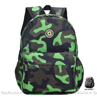 Sac à dos maternelle camouflage durable - modèle Vert - Sac Roche ™