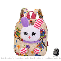 Sac à dos maternelle lapin adorable - modèle Beige - Sac Roche ™