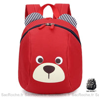Sac à Dos Maternelle Ourson Mignon - Caractériel - modèle Rouge - Sac Roche ™