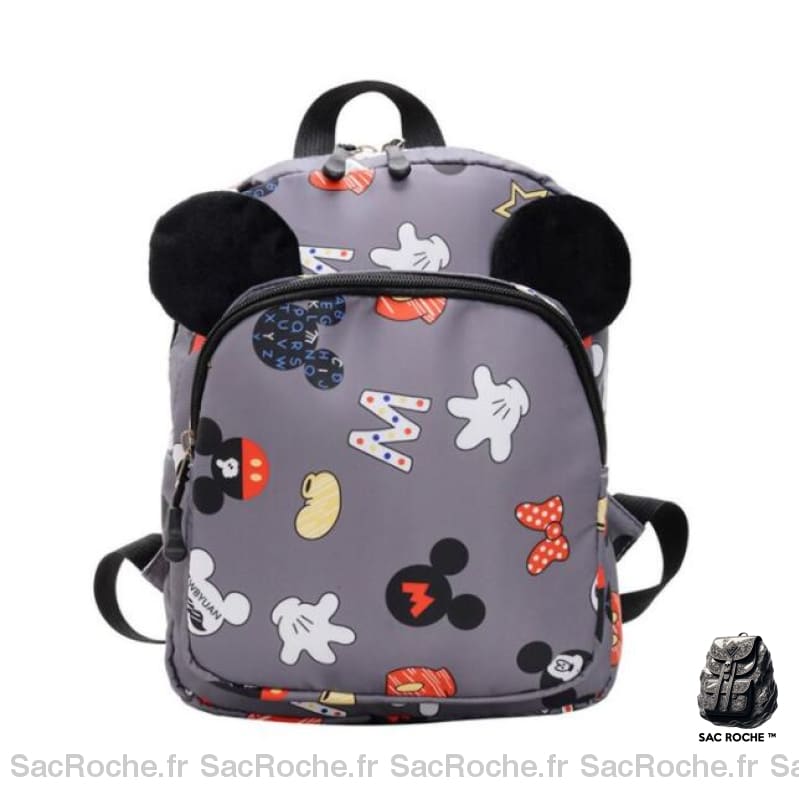 Sac à dos enfant imprimé Mickey - Gris - Mickey la souris Sac à dos scolaire