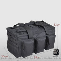 Sac à dos militaire 50L camouflage - modèle Noir - Sac Roche ™