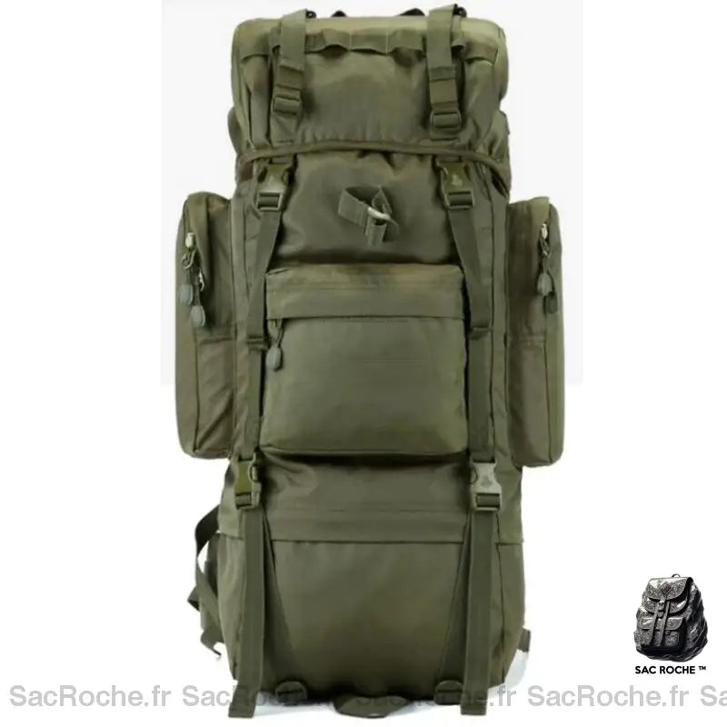 Sac À Dos Militaire 70L Camouflage Vert Sac