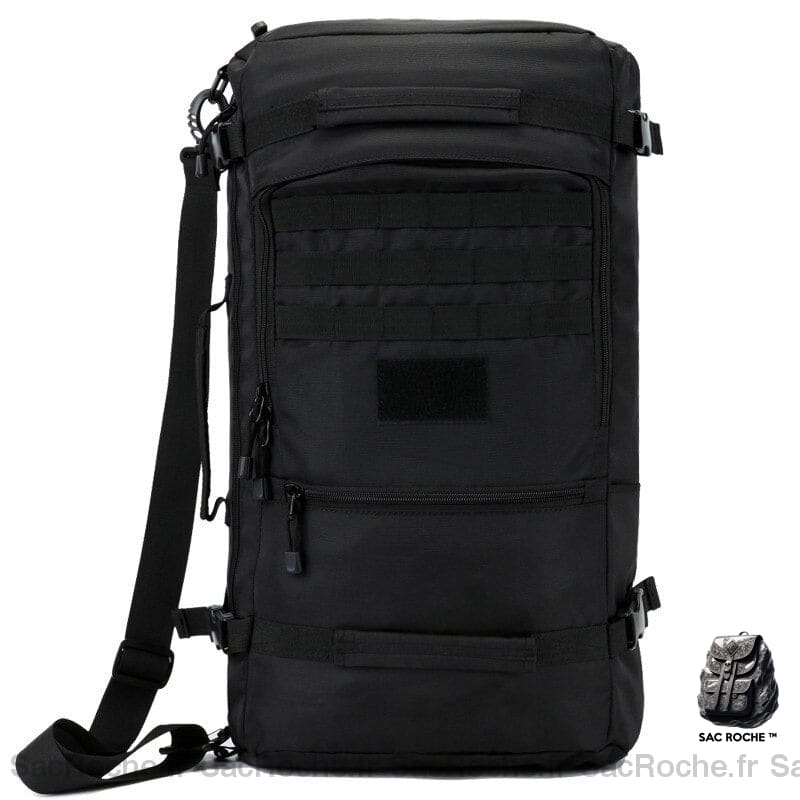 Sac à dos militaire avec rangement pour ordinateur portable noir avec un fond blanc