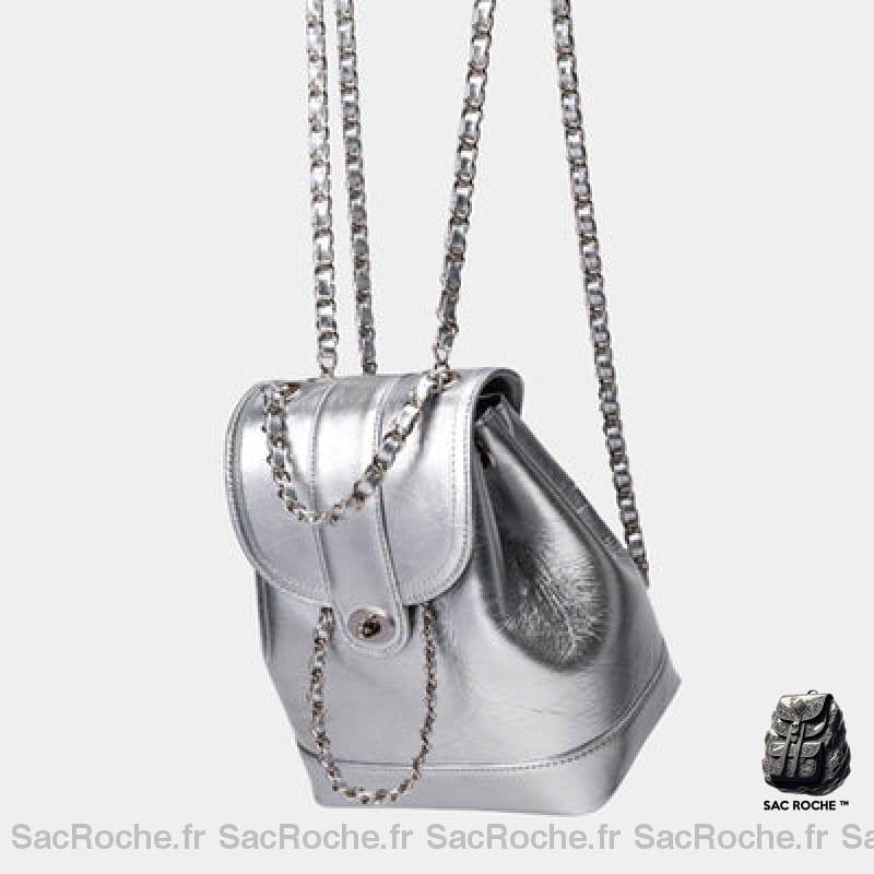 Sac À Dos Mini Cuir Souple Femme Argent Petit Dos Femme