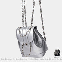 Sac à dos mini cuir souple femme - modèle Argent - Sac Roche ™