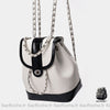 Sac À Dos Mini Cuir Souple Femme Noir Et Blanc Petit Dos Femme