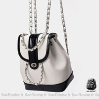 Sac à dos mini cuir souple femme - modèle Noir et blanc - Sac Roche ™