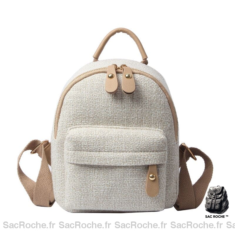 Sac À Dos Mini Discret Beige / 19X13X23Cm Petit Dos Femme