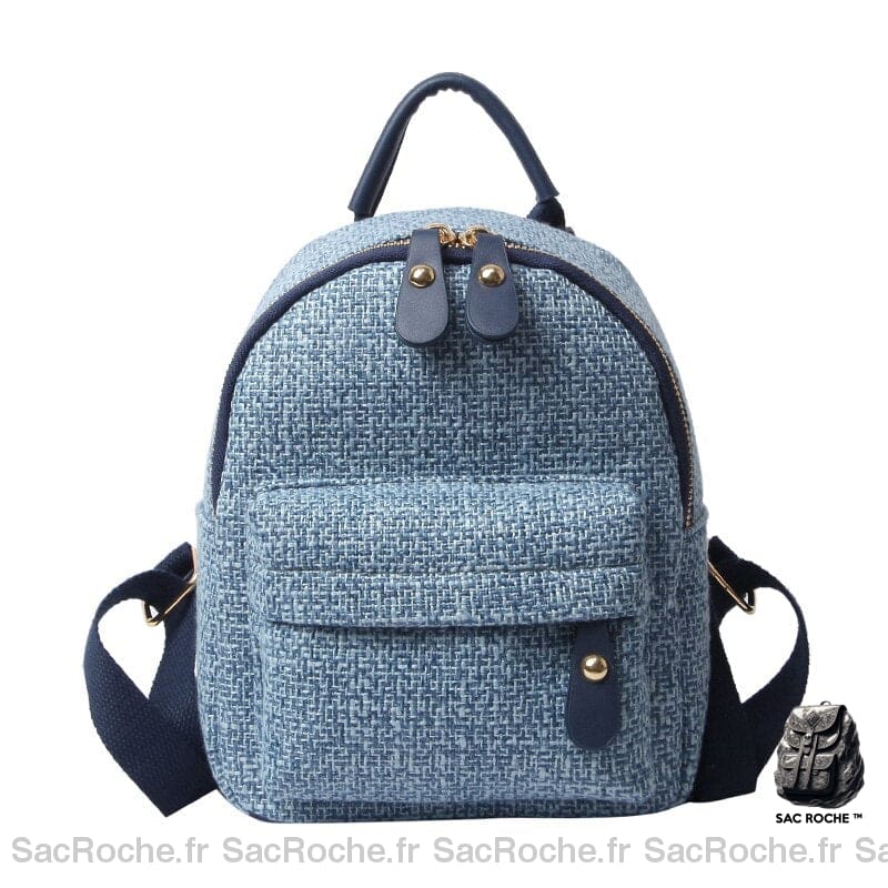 Sac À Dos Mini Discret Bleu / 19X13X23Cm Petit Dos Femme