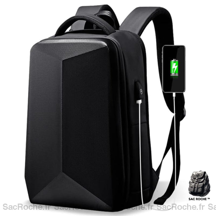 Sac À Dos Moderne Antivol Et Rigide Noir Dos Voyage