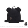 Sac à dos d'école en molleton pour enfant - Noir - Sac à dos ours en peluche