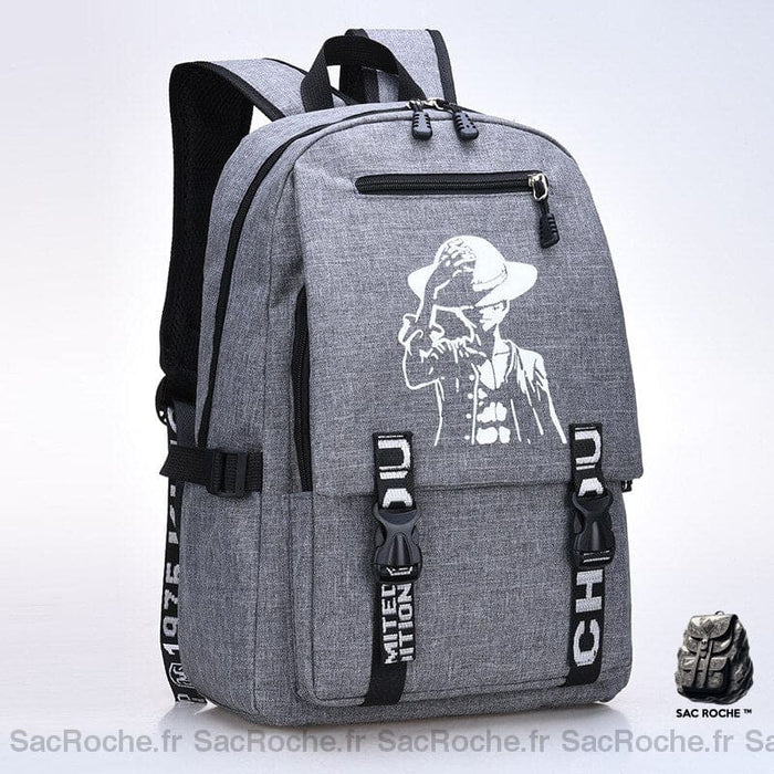 Sac à dos One Piece Monkey D. Luffy - Gris - Sac à dos Sac à dos scolaire
