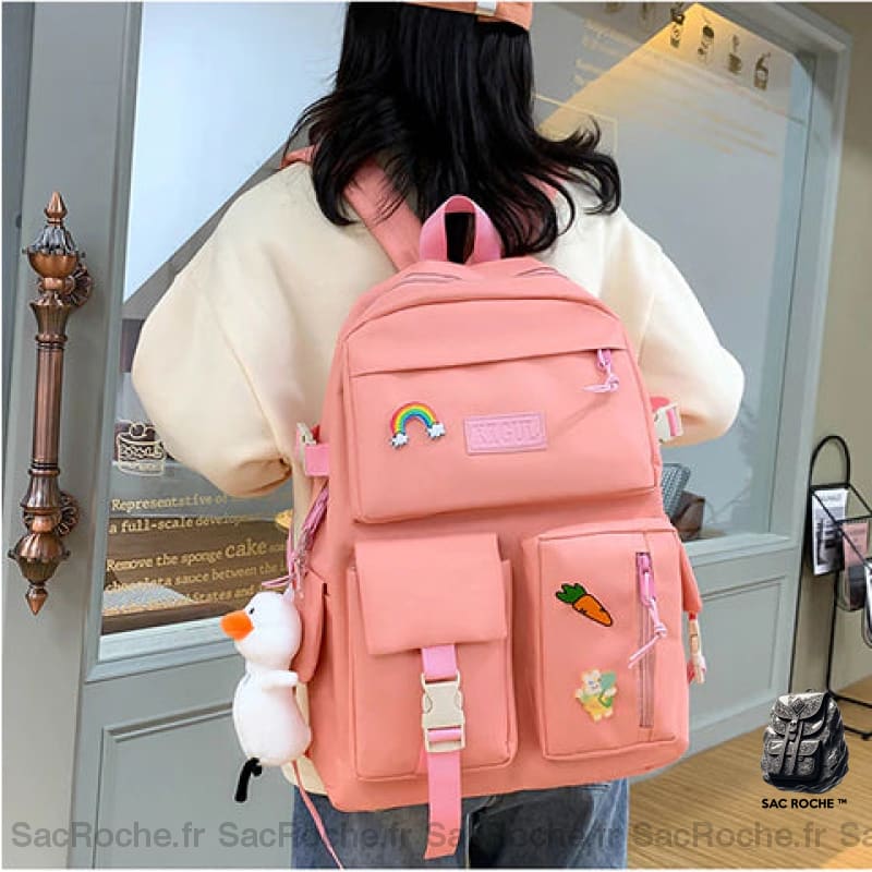 Sac À Dos Motif Canard 4 Pièces Enfant