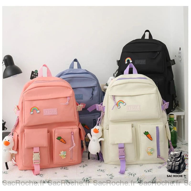 Sac À Dos Motif Canard 4 Pièces Enfant