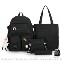 Sac à dos motif canard 4 pièces - modèle Noir - Sac Roche ™