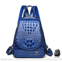 Sac à dos motif croco femme luxe - modèle Bleu - Sac Roche ™
