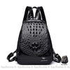 Sac à dos luxe motif croco pour femme noir