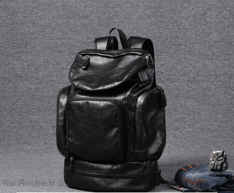 Sac À Dos Multi-Poches En Similicuir Sport