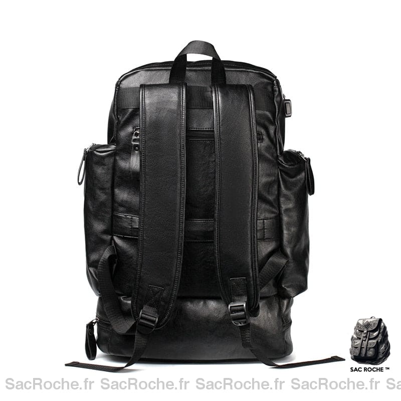 Sac À Dos Multi-Poches En Similicuir Sport
