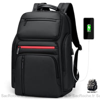 Sac À Dos Multipoche - Voyage Charge Usb Noir Dos Voyage
