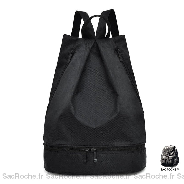 Sac à dos de natation étanche et pratique noir avec un fond blanc