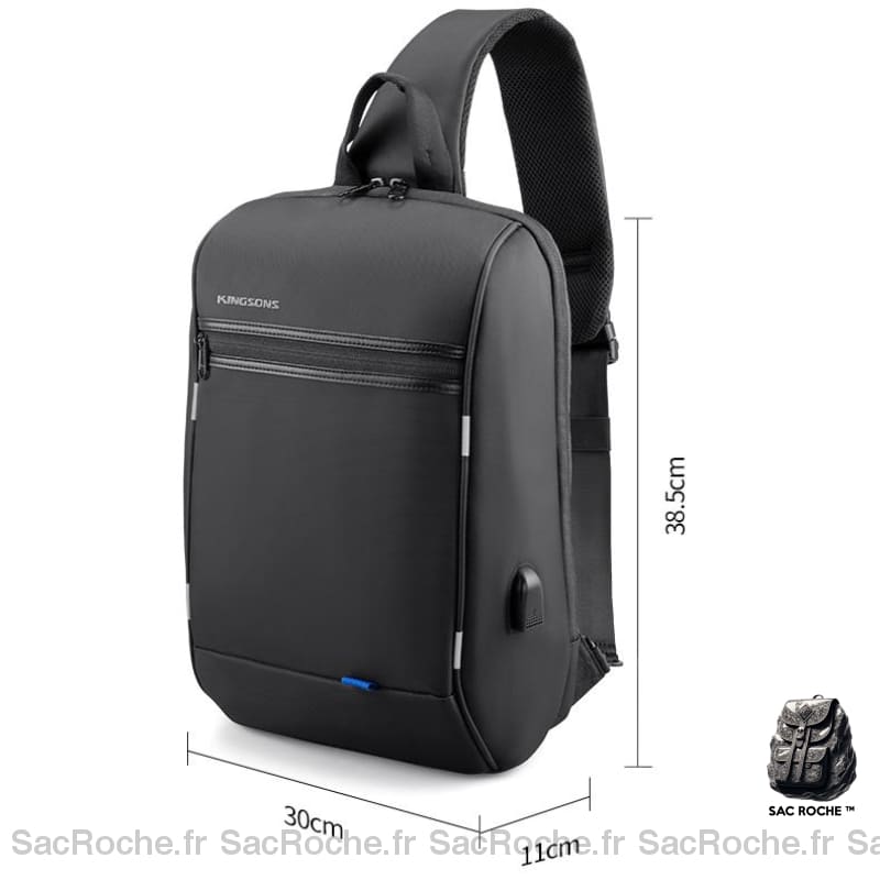 Sac À Dos Noir Avec Compartiment Ordinateur Homme