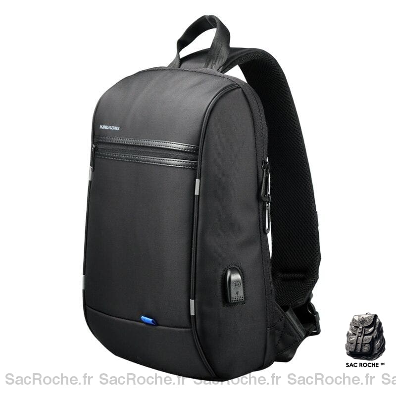 Sac À Dos Noir Avec Compartiment Ordinateur Homme