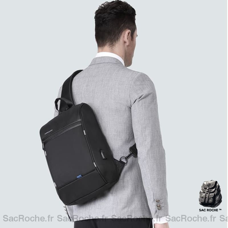 Sac À Dos Noir Avec Compartiment Ordinateur Homme