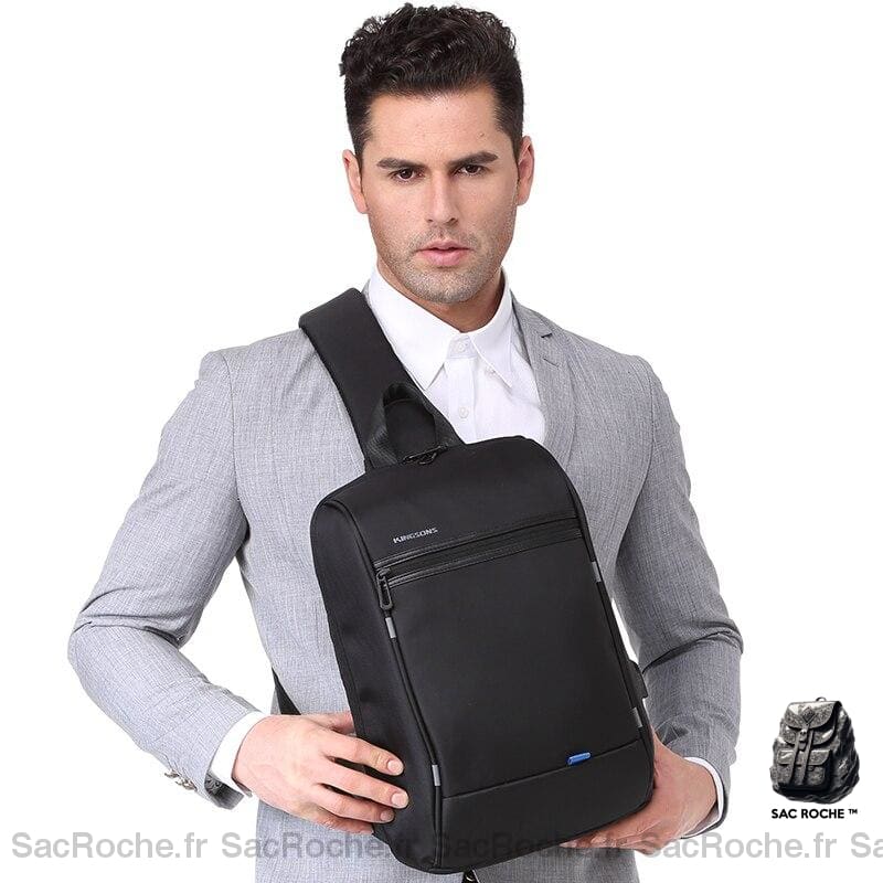 Sac À Dos Noir Avec Compartiment Ordinateur Homme
