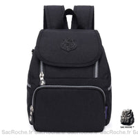 Sac à Dos Noir avec Rabat Femme - Sac Roche ™